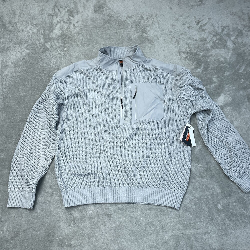 Bass Outdoor Men's XXL Mixed Sweater Glacier Gray Cotton e0507